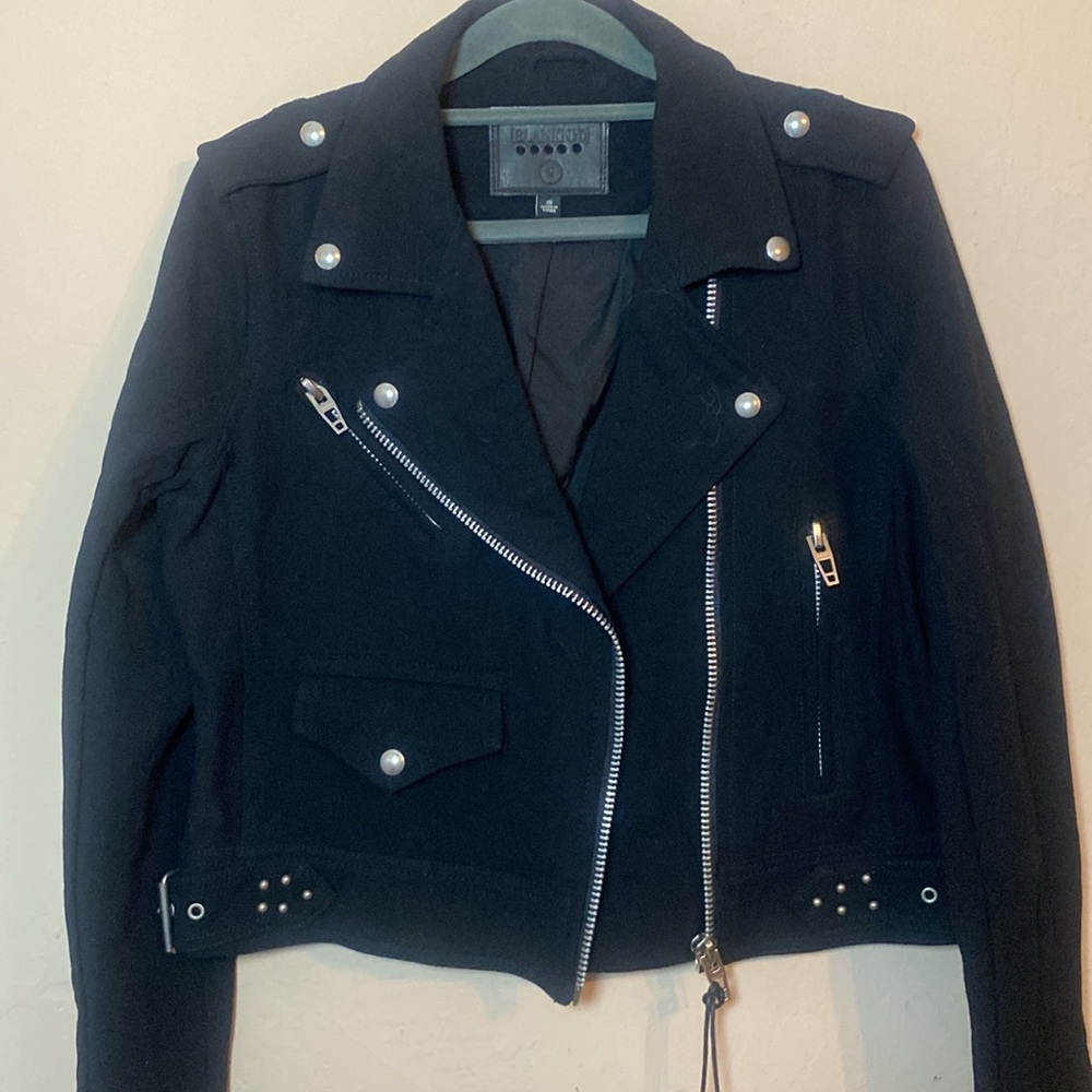 Blanknyc Black Crepe Moto Jacket Tags Size S - Picture 3 of 6